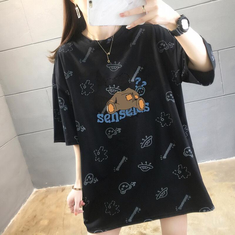 新款熊頭不見了韓版寬鬆短袖T桖2色 M-2XL