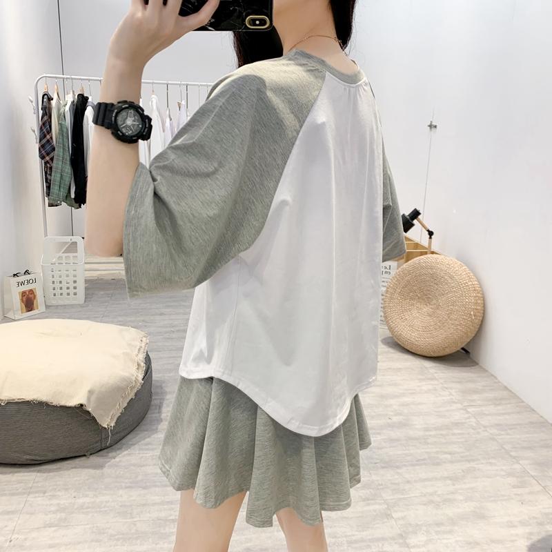 春夏短褲顯瘦泫雅風兩件套裝女裝短裙T2色 M-2XL