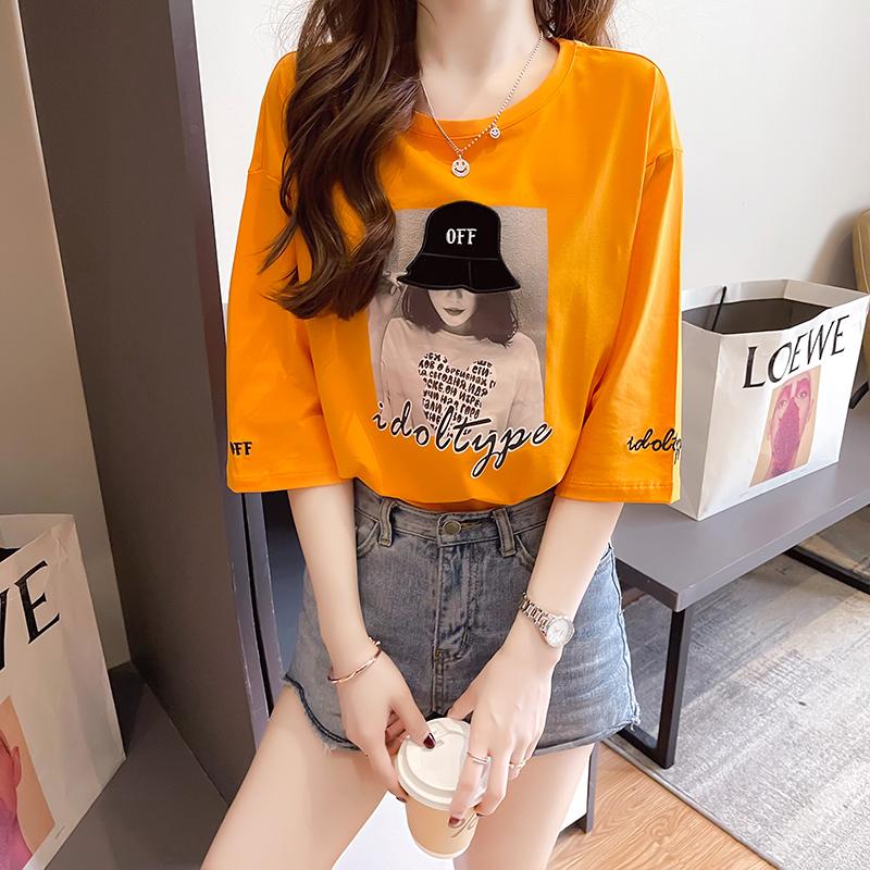 夏短款復古流行女孩圓領上衣3色 M-XL