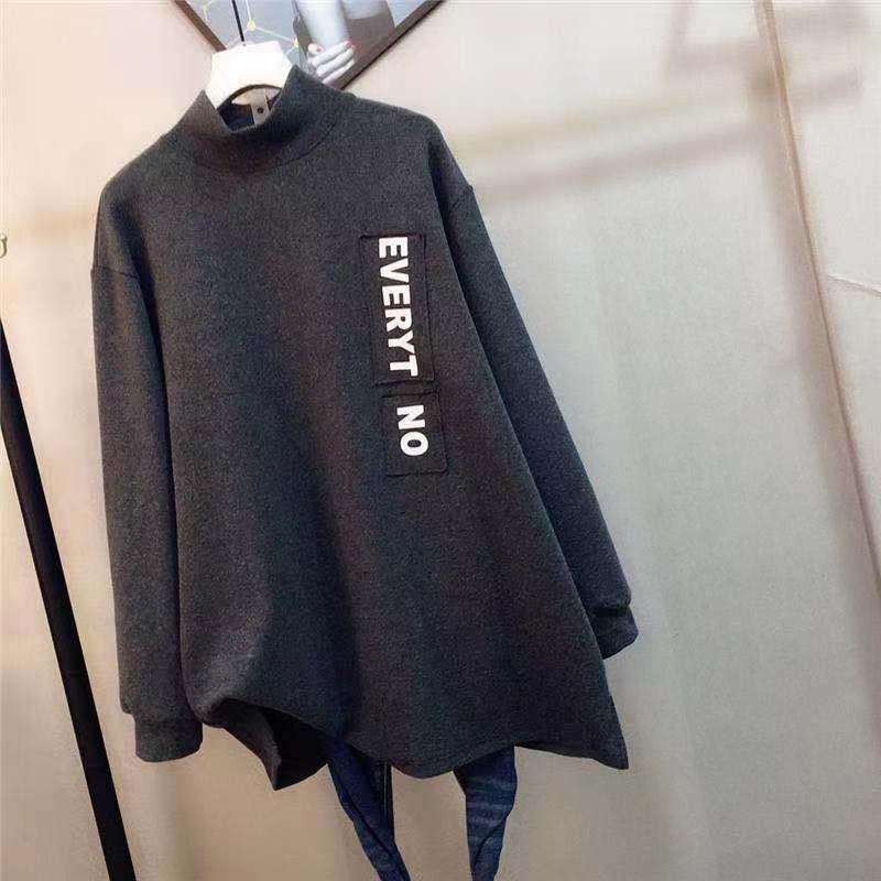 德絨長袖T加厚冬季新款寬鬆打底衫上衣2色 M-2XL