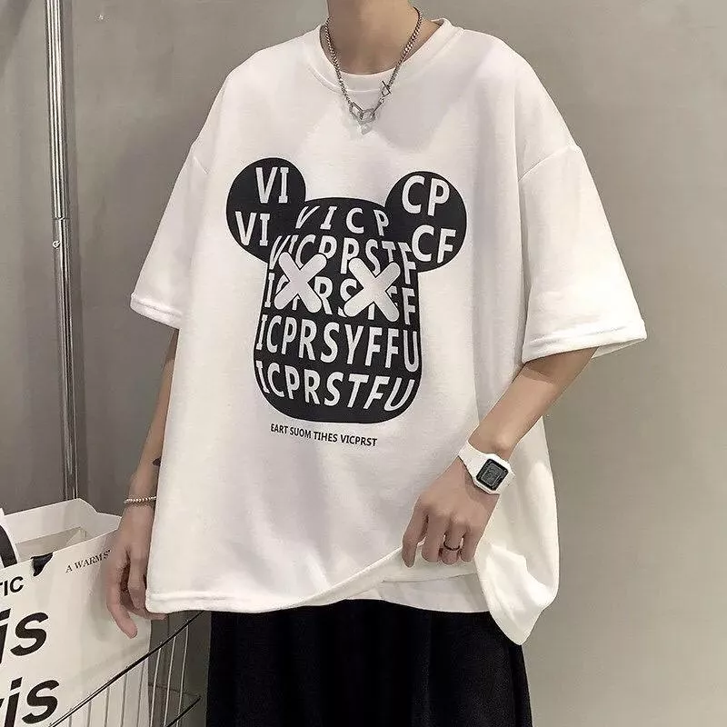 100%純棉男士港風 INS印花百搭上衣3色 S-4XL