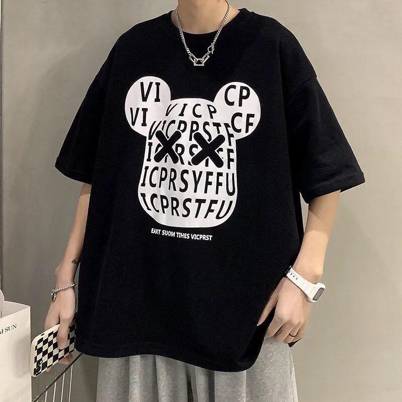 100%純棉男士港風 INS印花百搭上衣3色 S-4XL