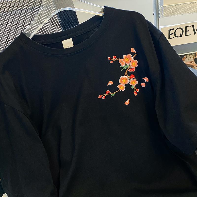 純棉冰爽短袖原版質量刺繡上衣2色 M-XL