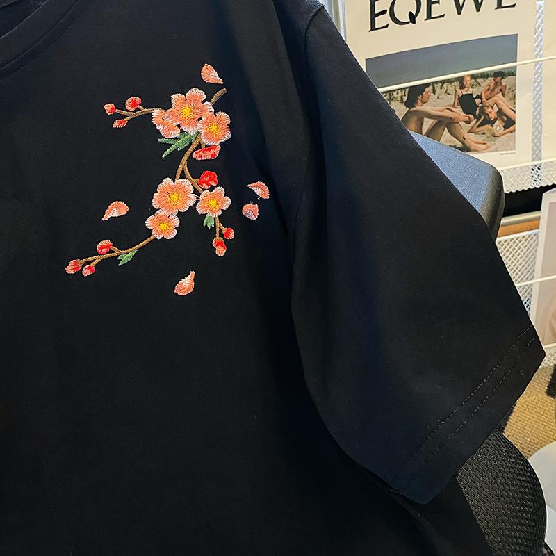 純棉冰爽短袖原版質量刺繡上衣2色 M-XL