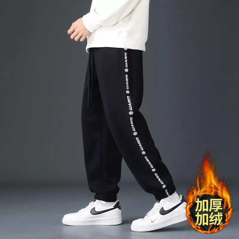 加絨加厚鬆緊腰束腳百搭保暖休閒褲3色 M-3XL 加絨加厚鬆緊腰束腳百搭保暖休閒褲3色 M-3XL