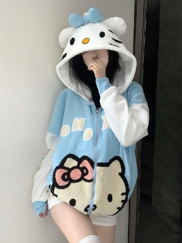 抖音同款天貓品質HelloKitty外套搖粒絨兩色 M-XL