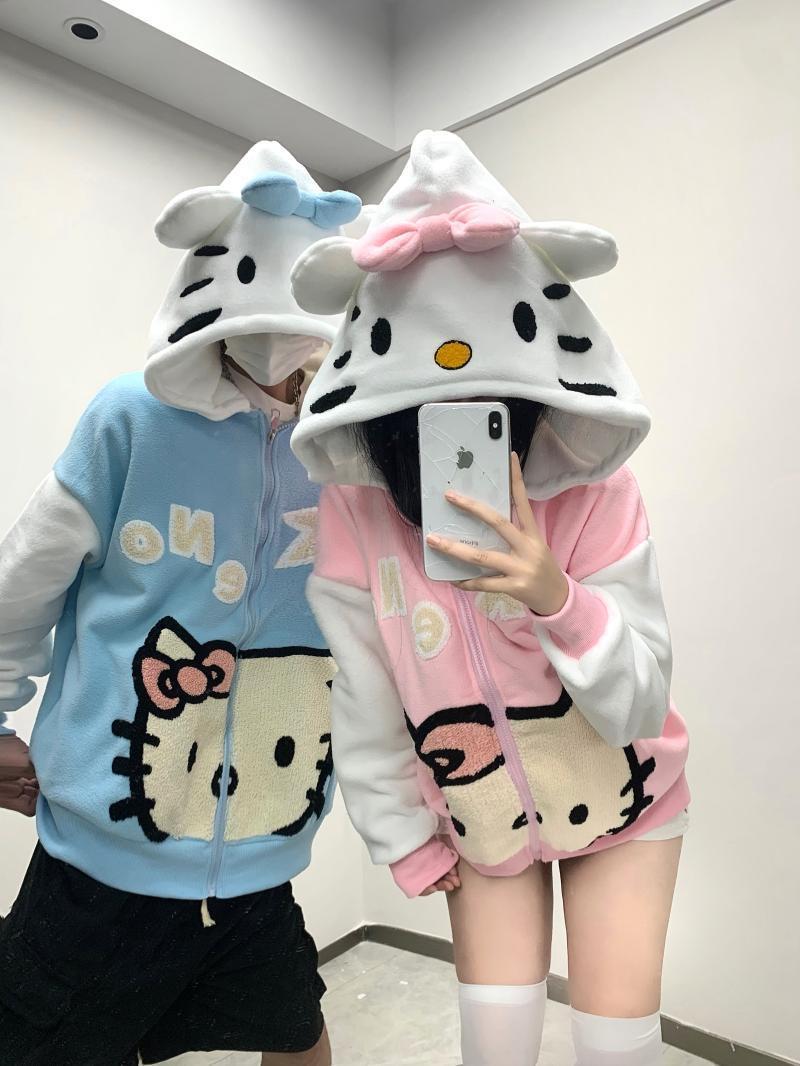 抖音同款天貓品質HelloKitty外套搖粒絨兩色 M-XL