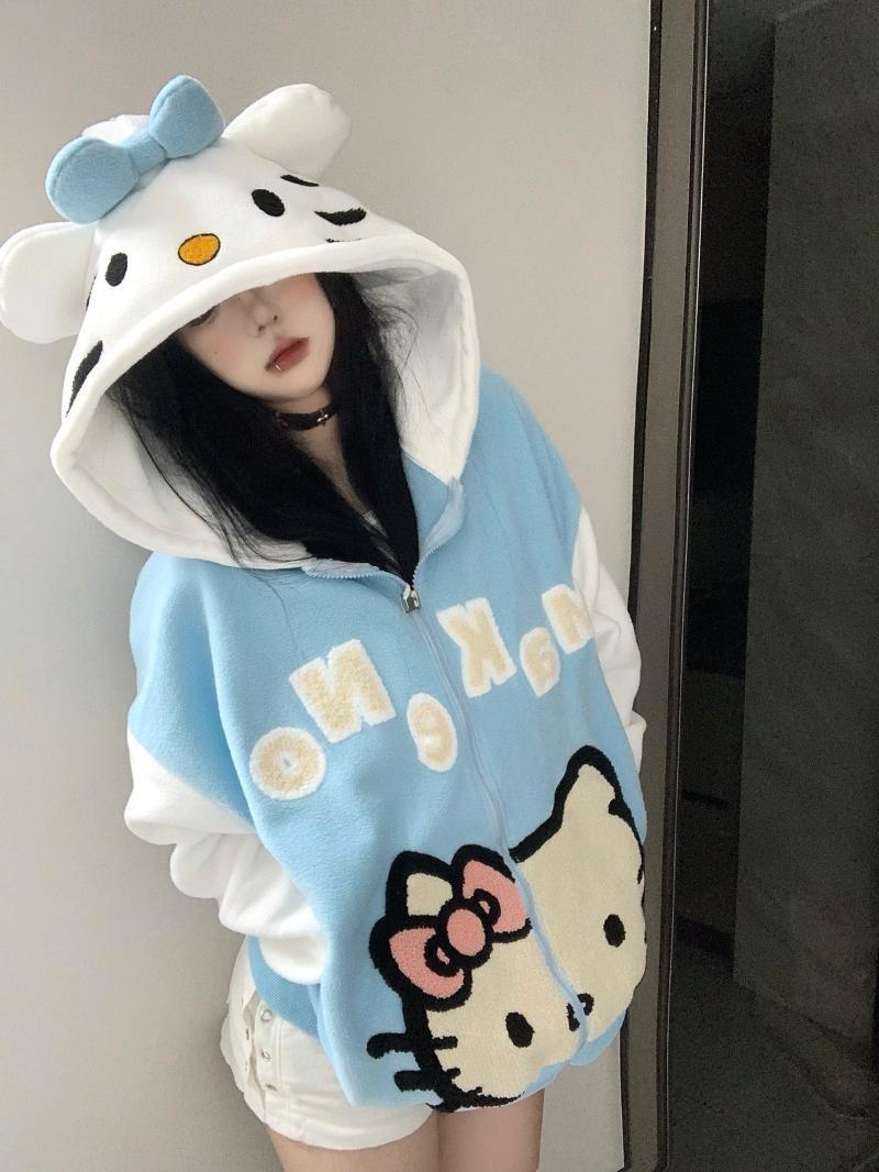 抖音同款天貓品質HelloKitty外套搖粒絨兩色 M-XL