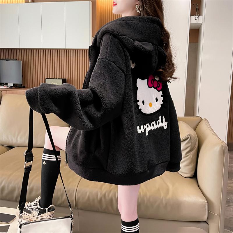 加絨加厚羊羔絨HelloKitty兩色 M-XL