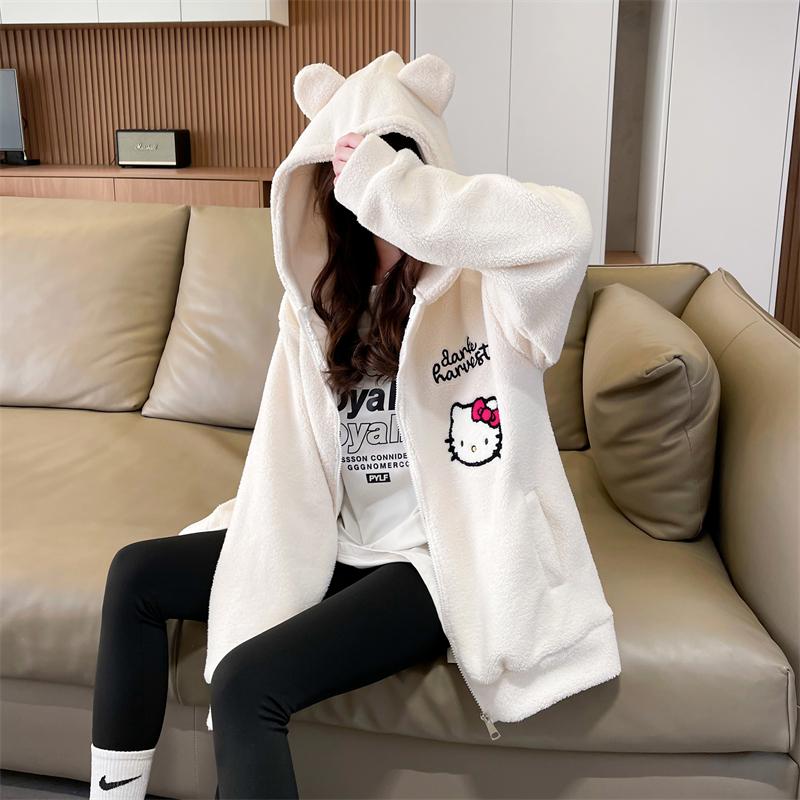 加絨加厚羊羔絨HelloKitty兩色 M-XL