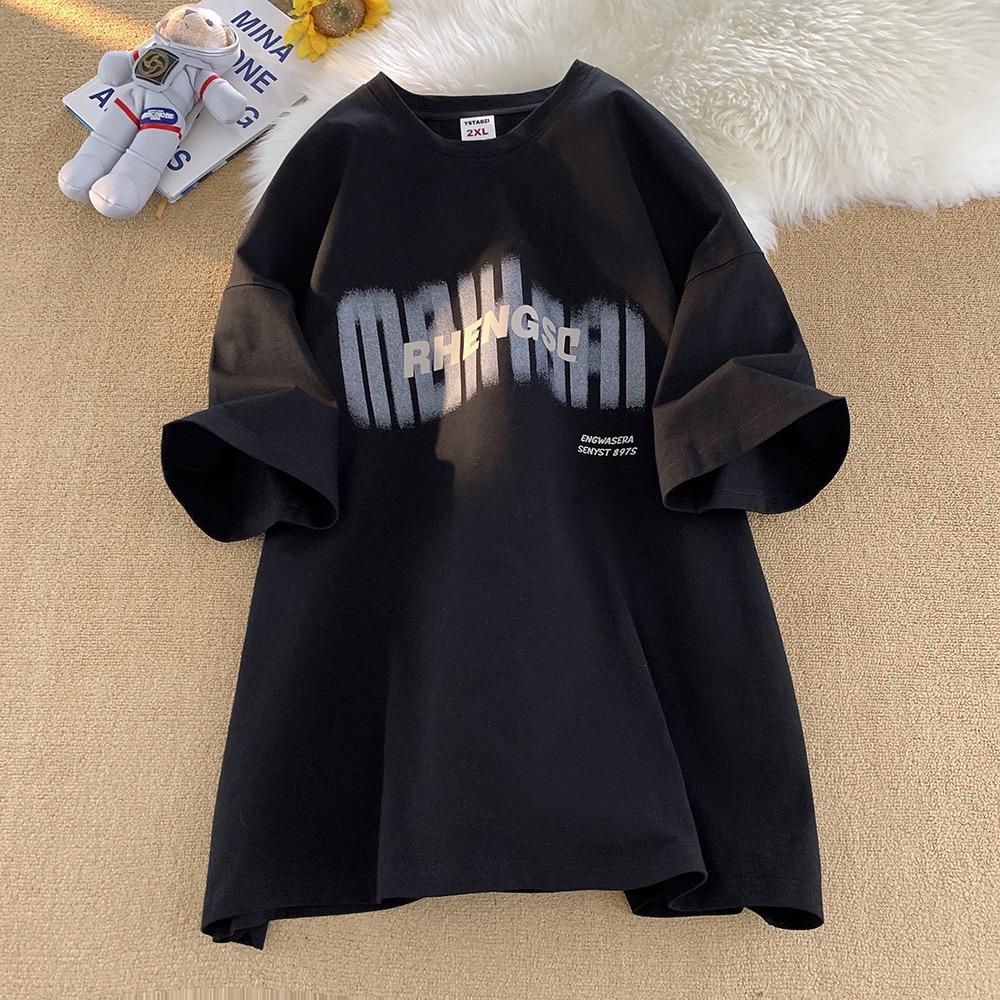 200公克純棉模糊字母印花T卹5色 M-3XL