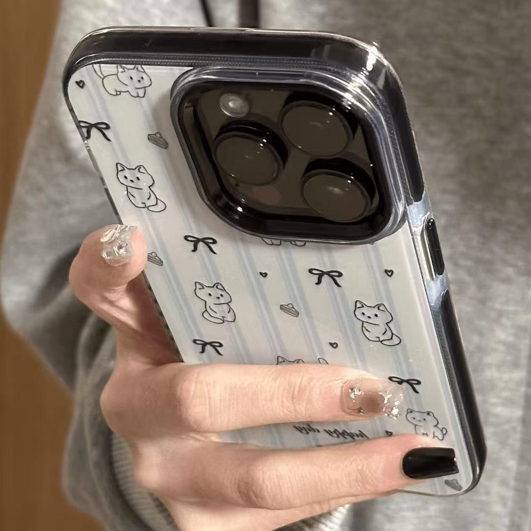 條紋蛋糕小貓手機殼