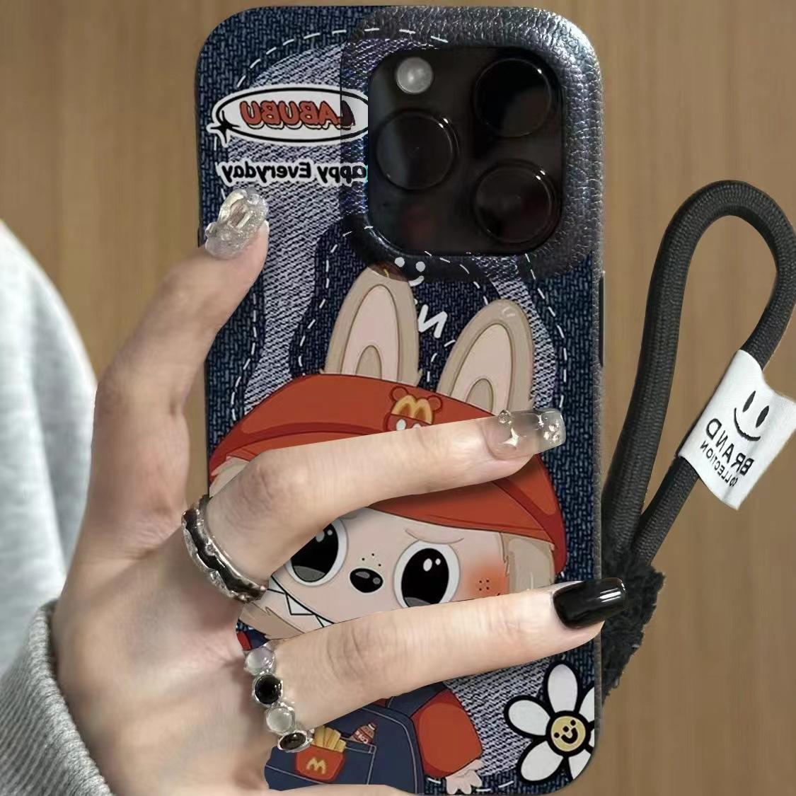 牛仔風LABUBU手機殼