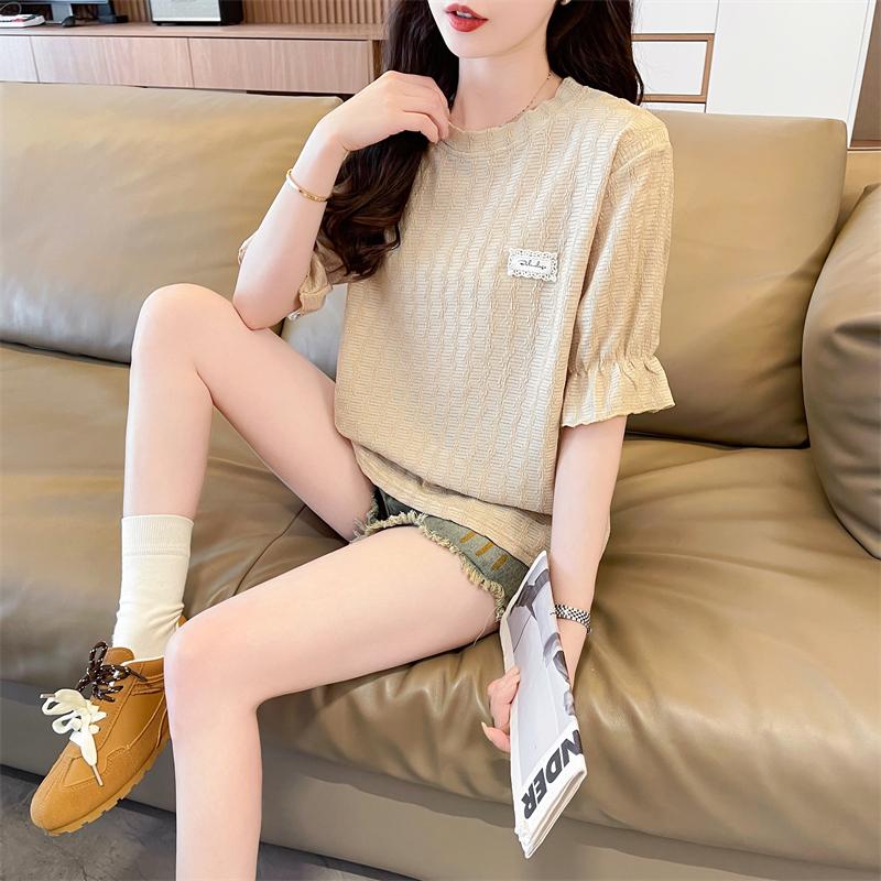 仿編織咖啡色知性百搭上衣2色 M-2XL