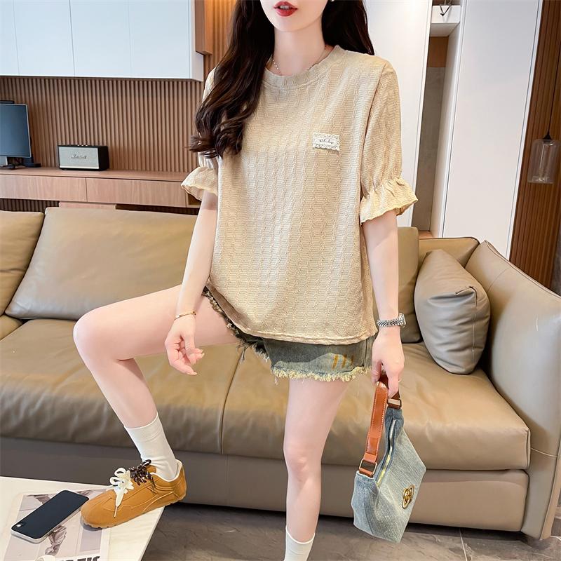 仿編織咖啡色知性百搭上衣2色 M-2XL