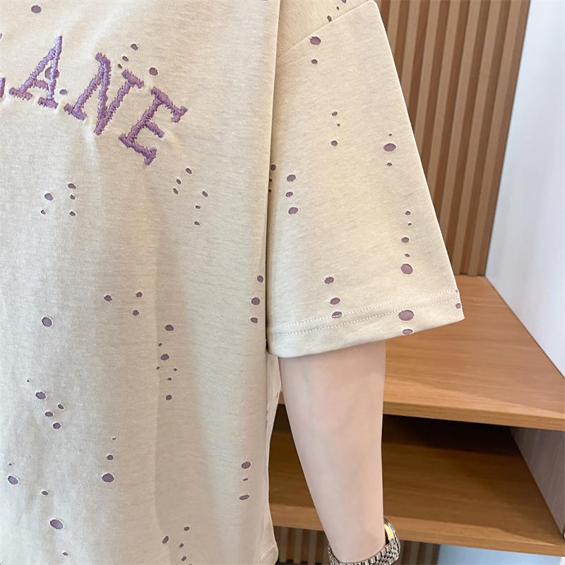 雙色布棉質撞色字母百搭上衣3色 M-2XL