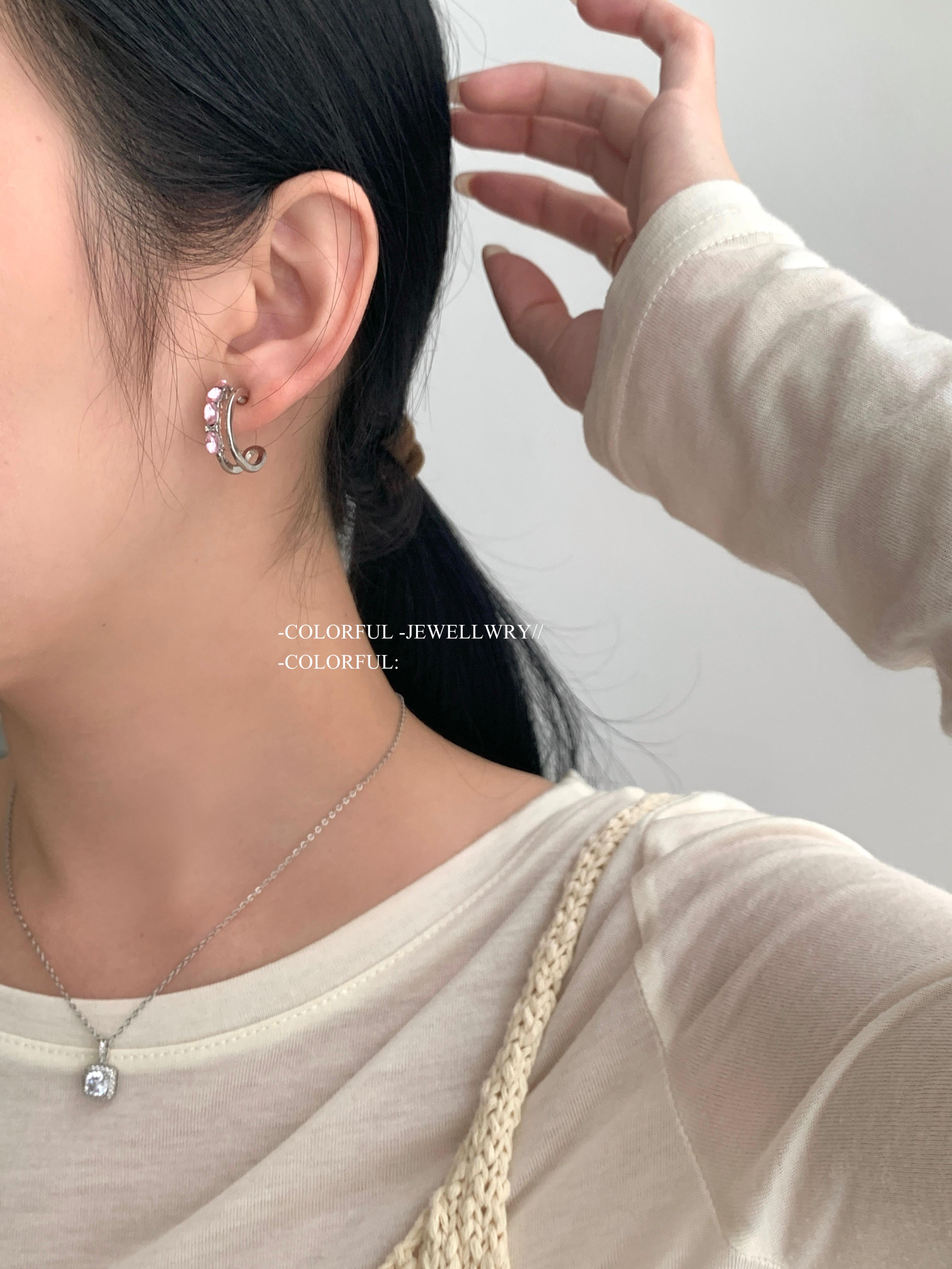🌸少女心必收｜粉晶甜感耳環