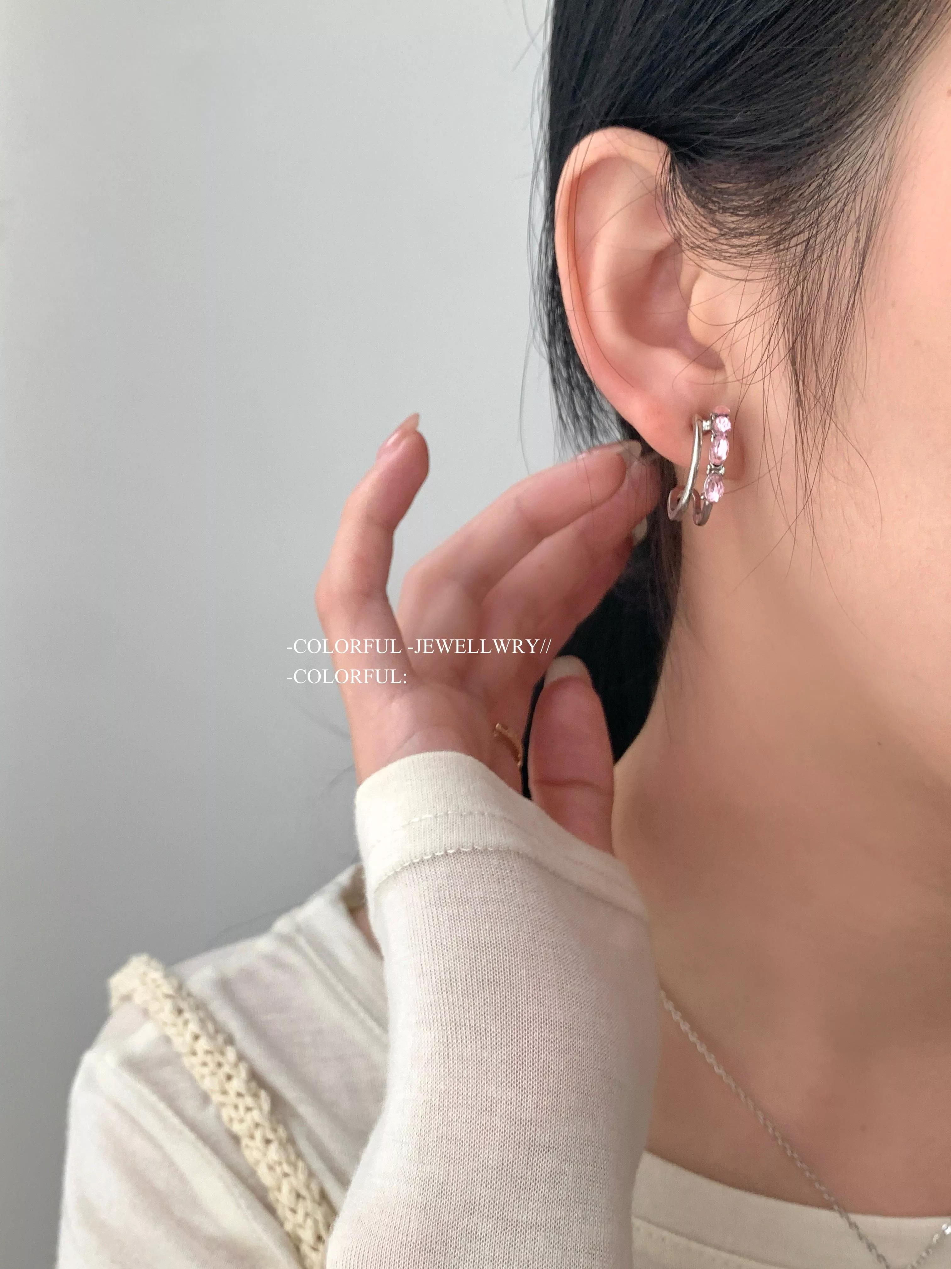 🌸少女心必收｜粉晶甜感耳環