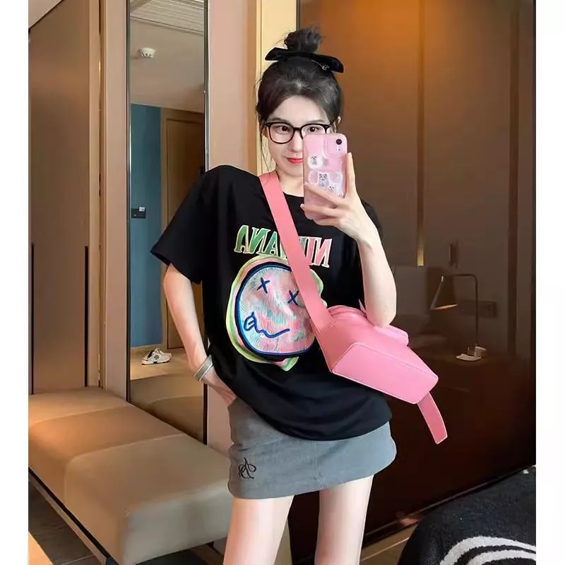 特價純棉230克精梳夏季寬鬆微笑彩色印花短袖T S-3XL 特價純棉230克精梳夏季寬鬆微笑彩色印花短袖T S-3XL