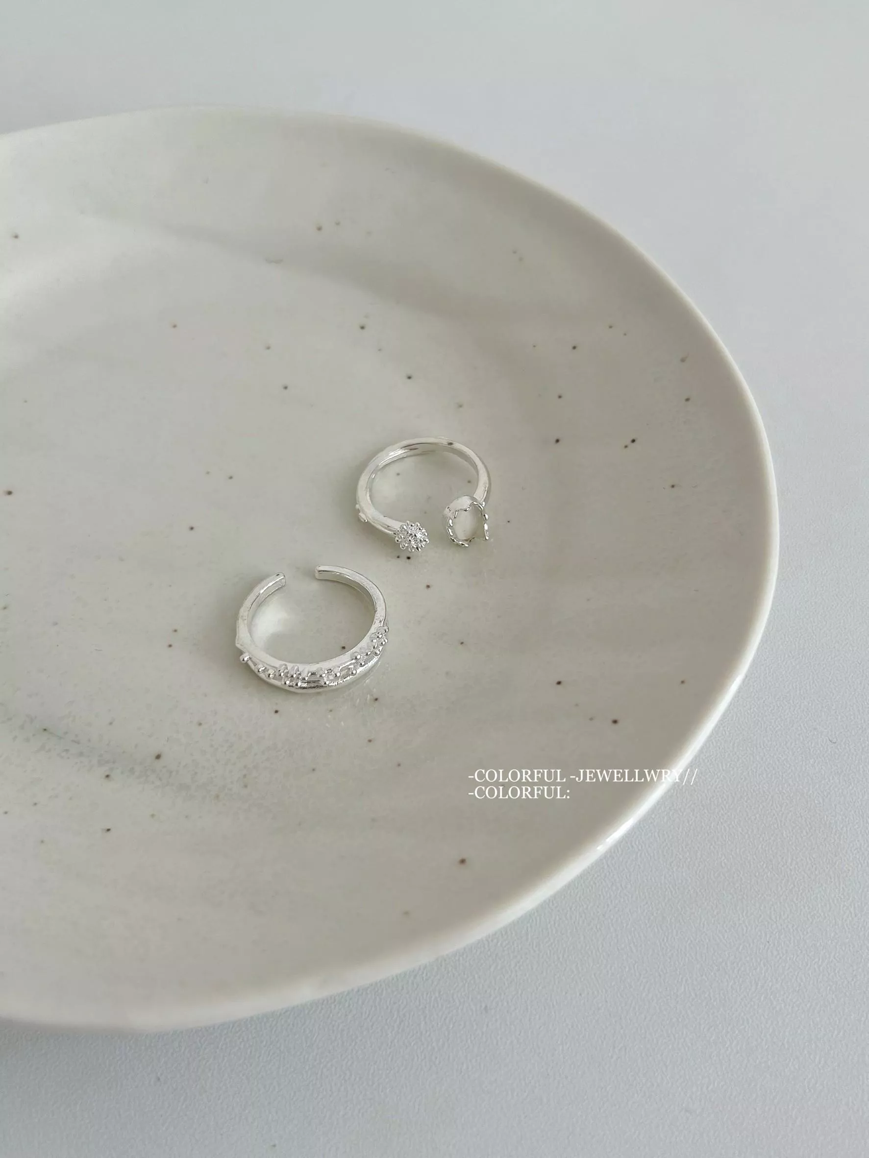 【本店實拍】💍氣質推薦｜森林系銀色戒指兩件組💍