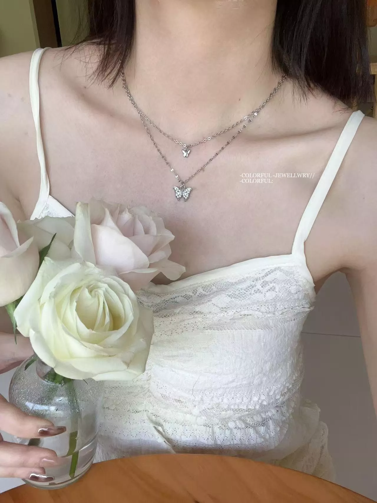 【本店實拍】💖氣質滿分｜蝴蝶雙層項鍊