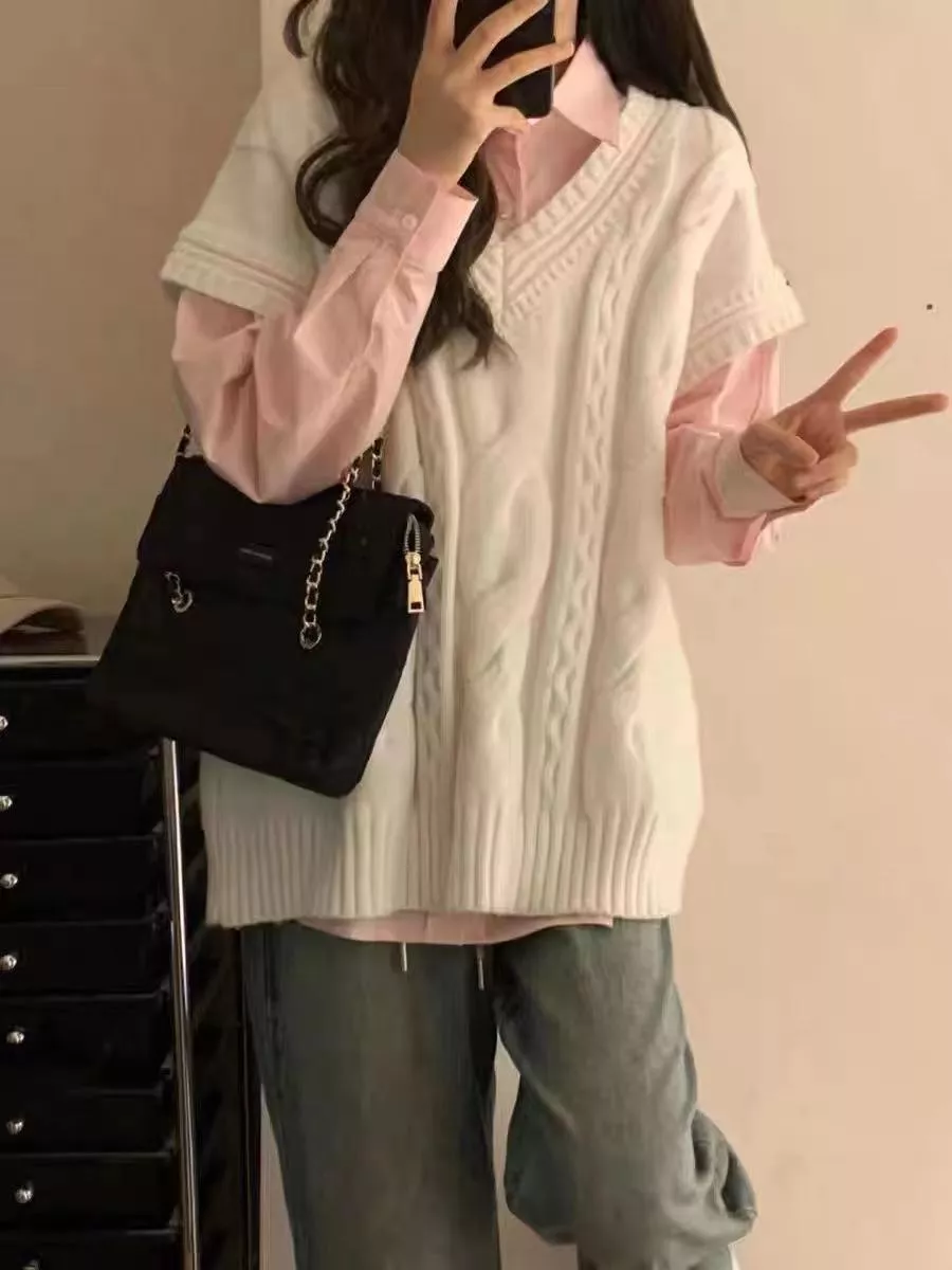 純棉粉紅襯衫秋冬簡約純色內搭長袖襯衣polo衫2色 S-2XL