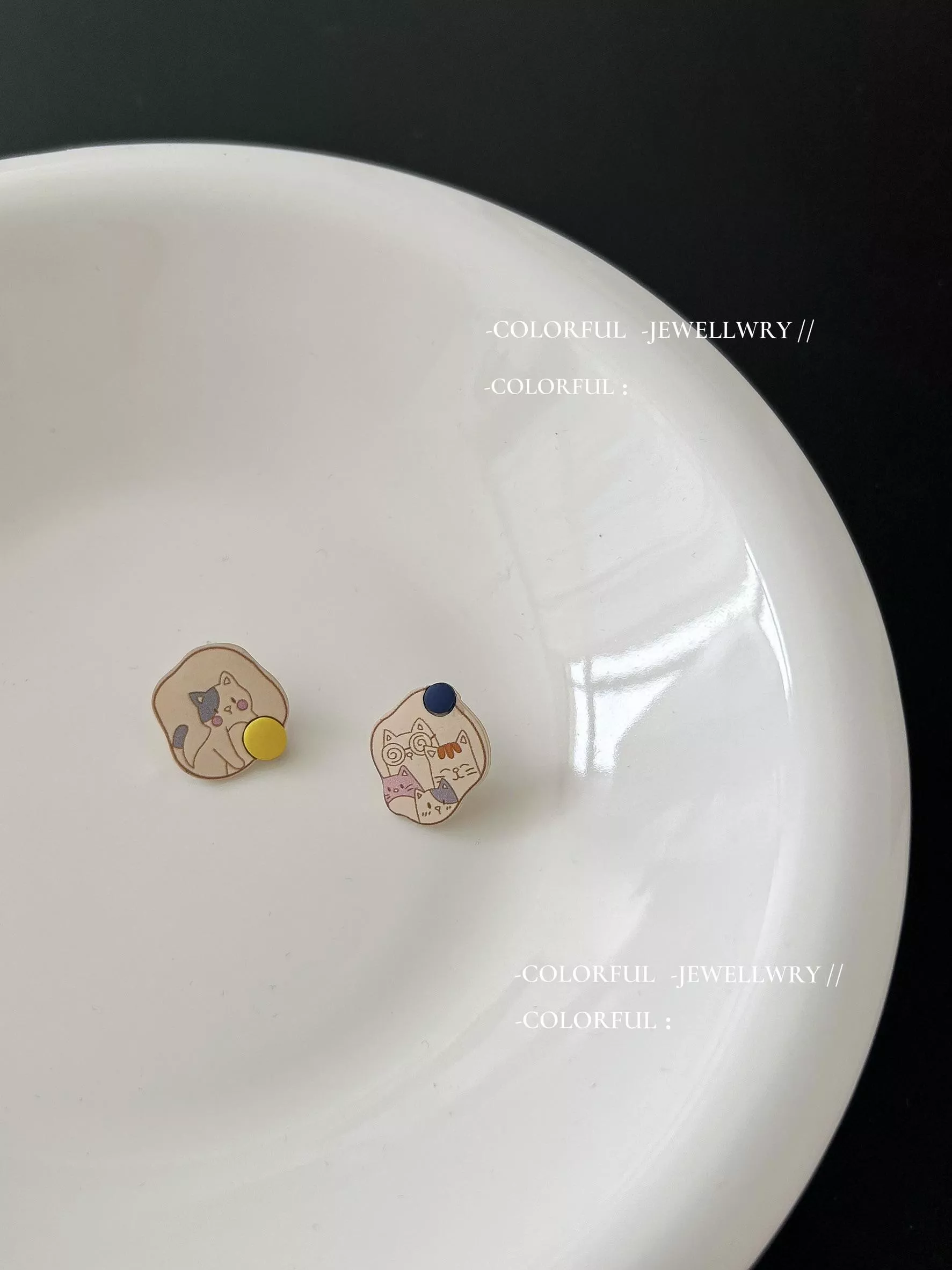 【本店實拍】左右小情緒｜貓咪群組耳釘