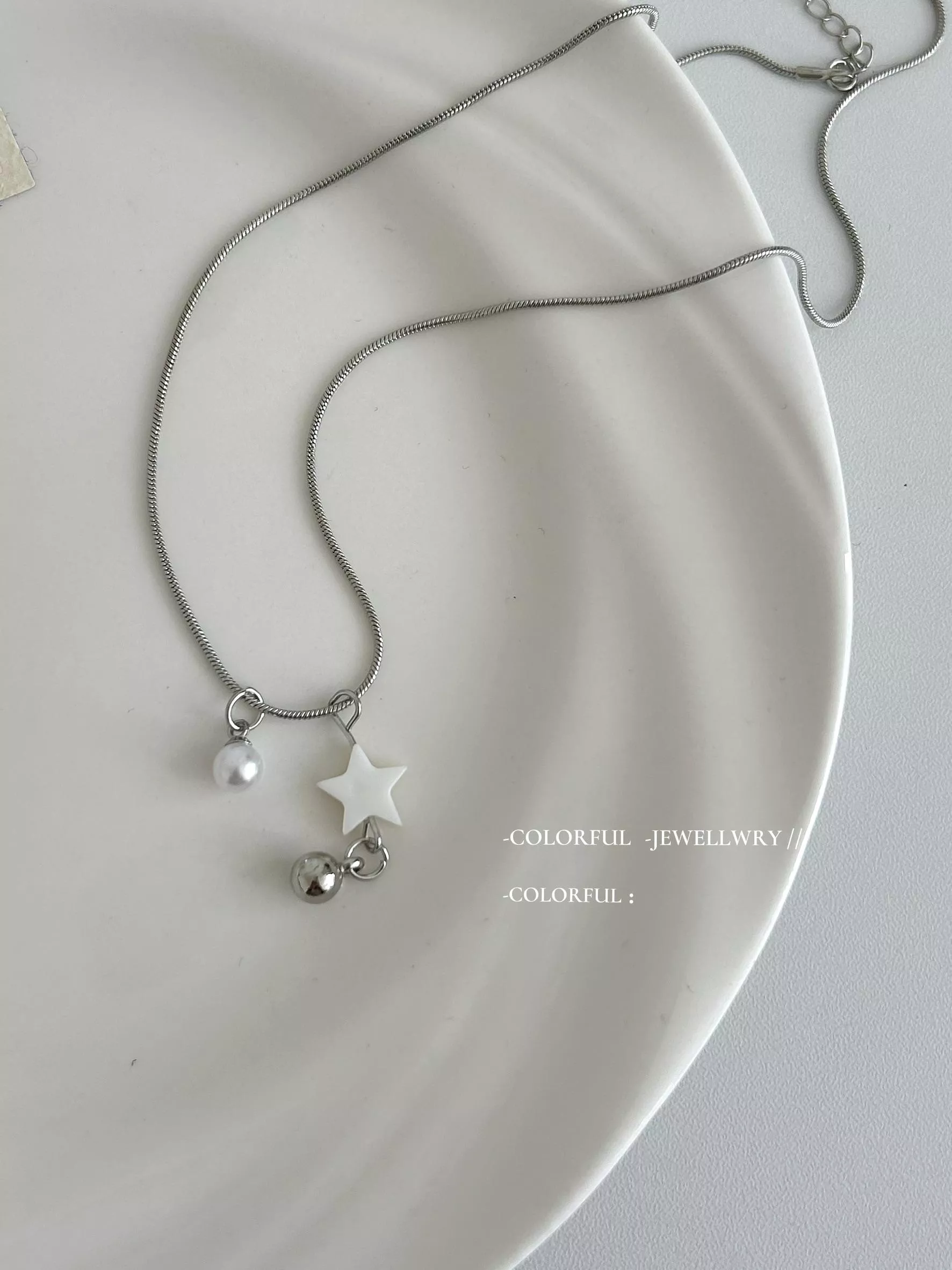 【本店實拍】星星珍珠百搭項鍊