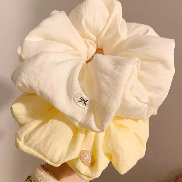 綿綿泡芙~超大米白色雲朵大腸髮圈頭飾頭繩