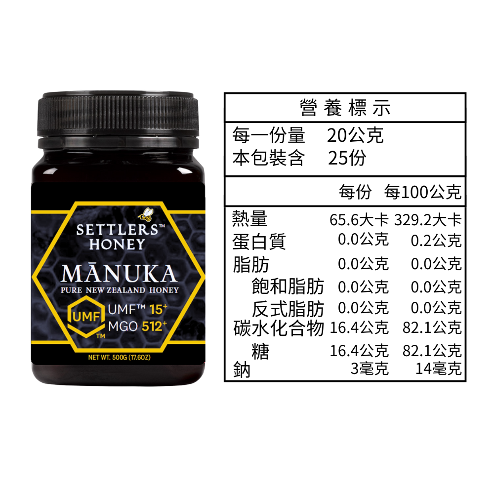 買2送1 紐西蘭 SETTLERS 麥蘆卡蜂蜜 UMF™15+ 500g