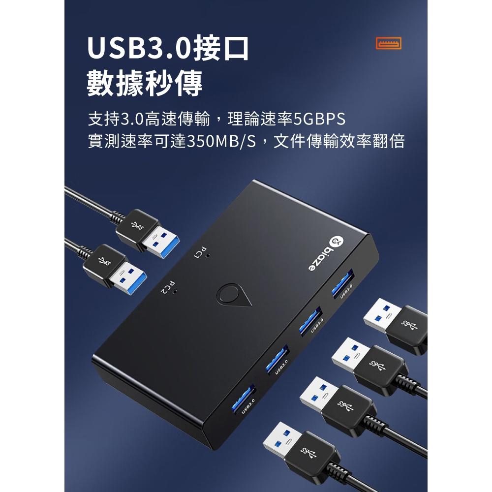 biaze畢亞茲 USB3.0二進四出切換器  4口轉換器升級款 KVM31 4口轉換器 二進四出切換器 KVM切換器