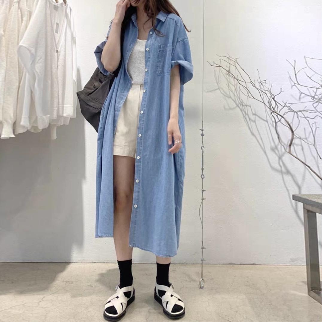 牛仔連身裙套衫