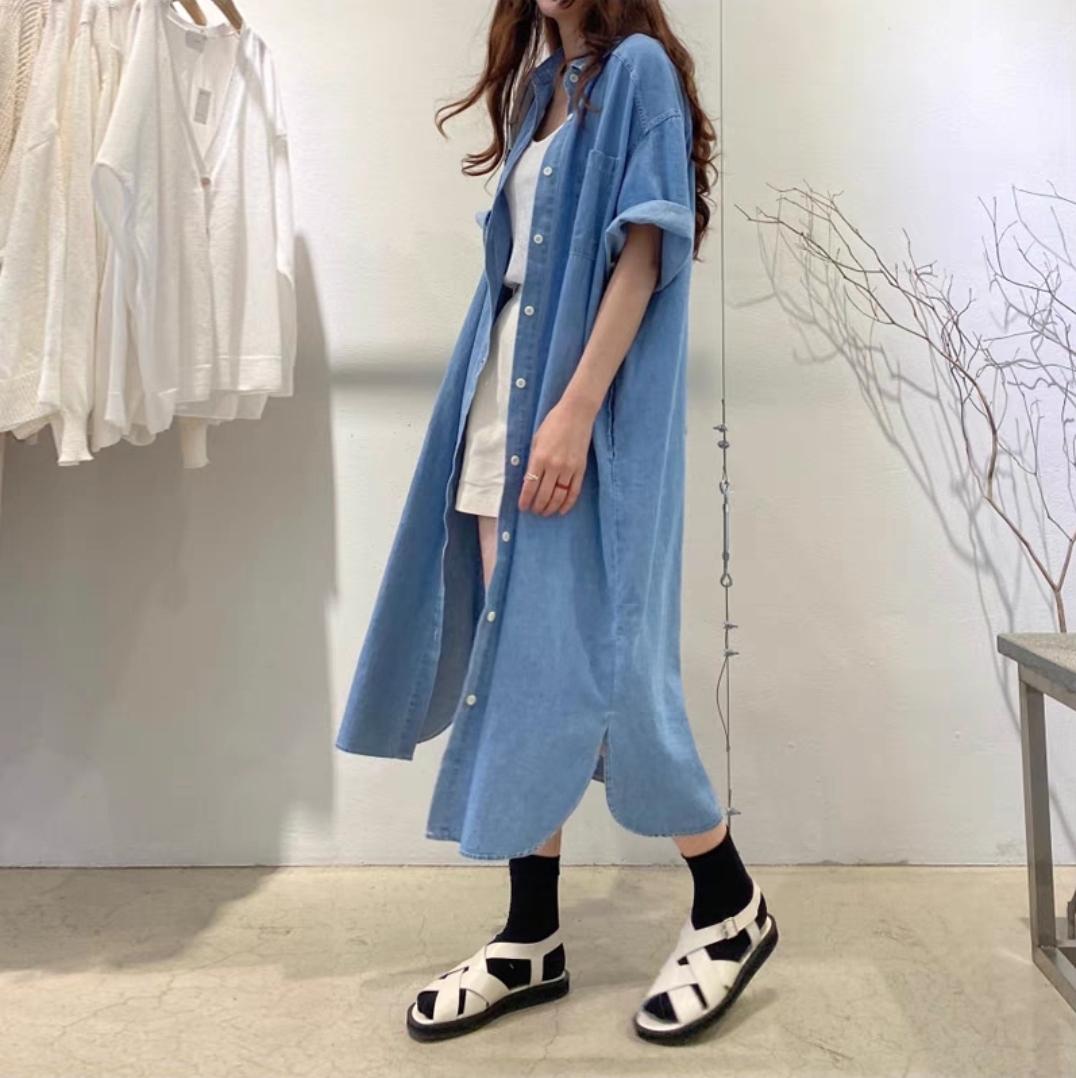 牛仔連身裙套衫
