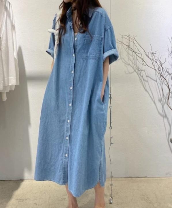 牛仔連身裙套衫