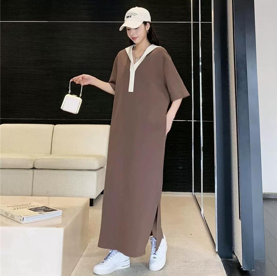 大碼polo 領連身裙