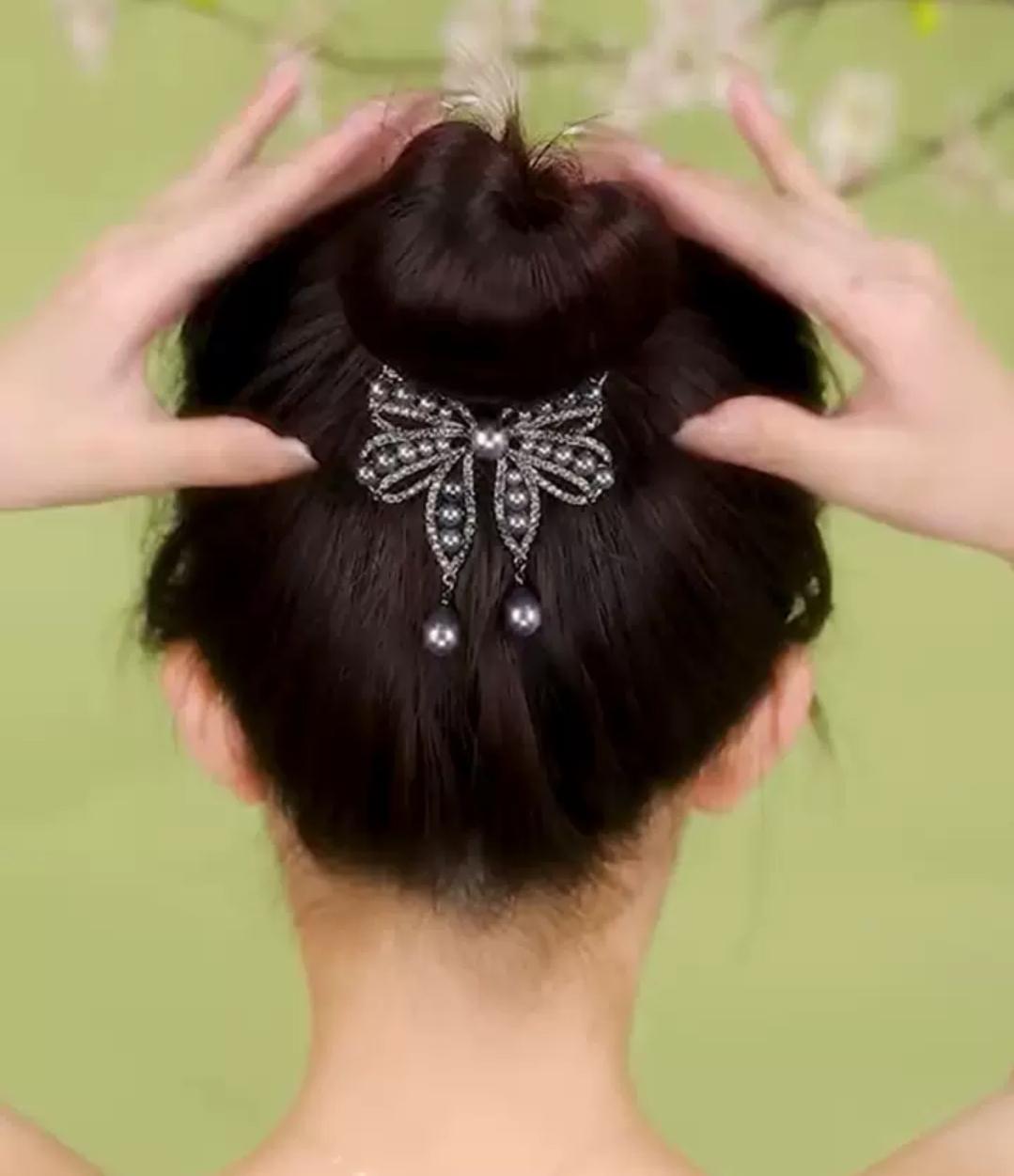 丸子頭髮夾～2色