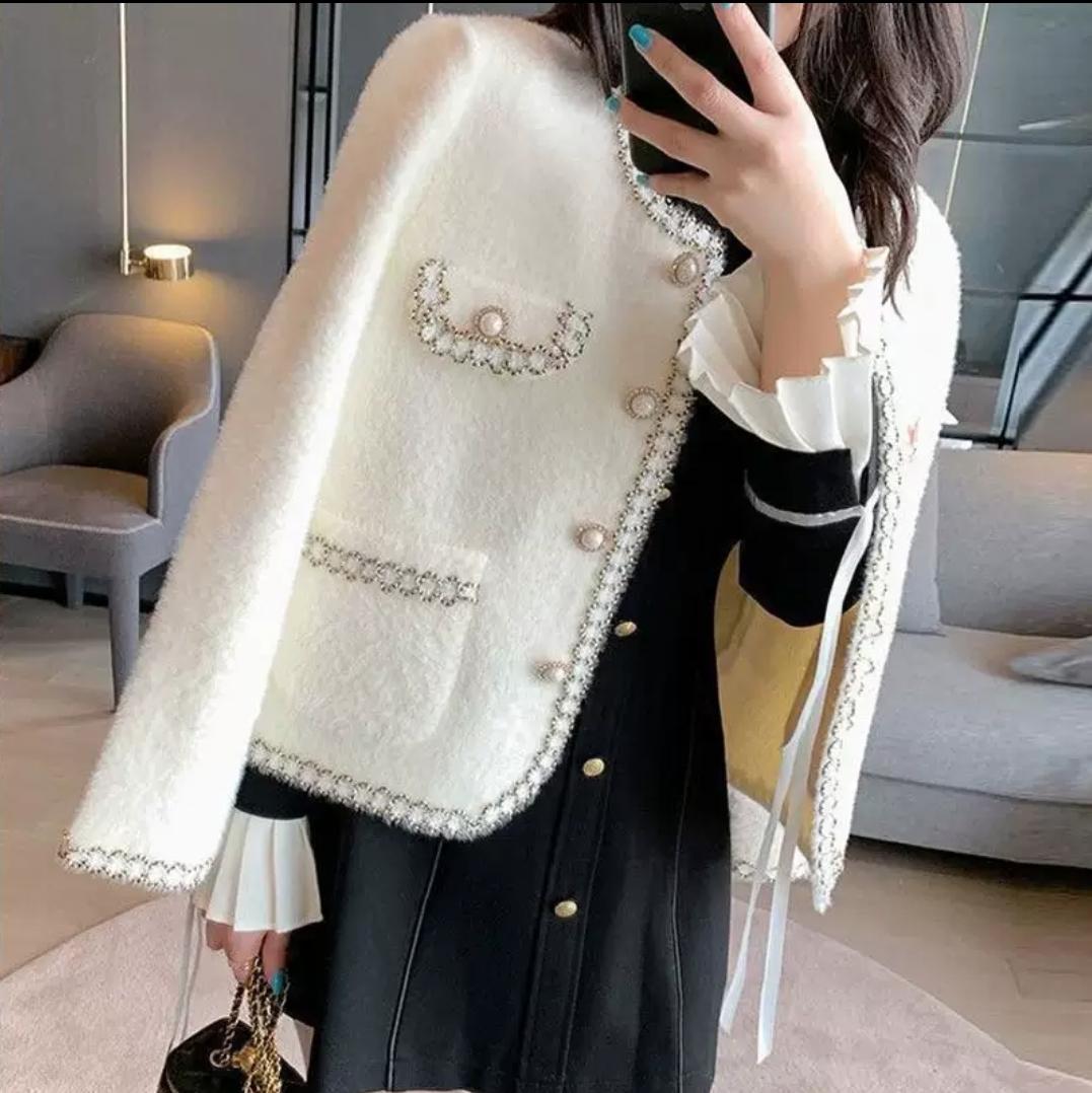 水貂絨小香風淑女外套
