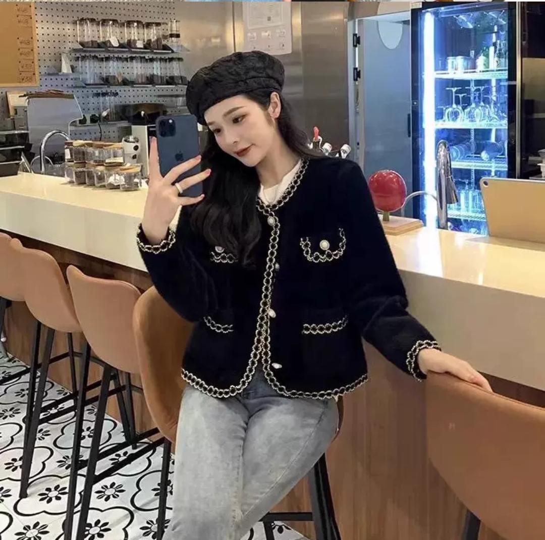 水貂絨小香風淑女外套