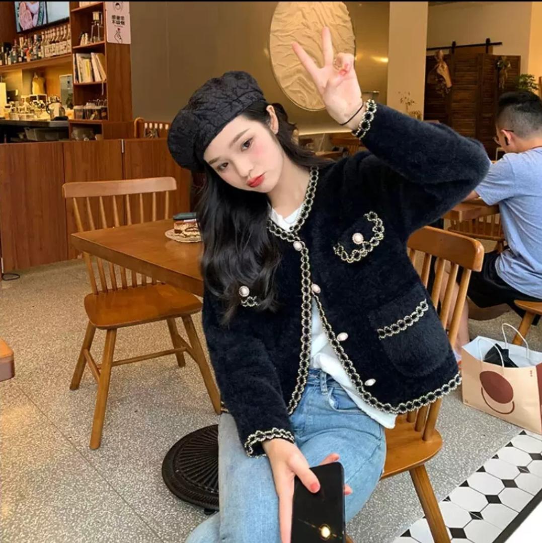 水貂絨小香風淑女外套