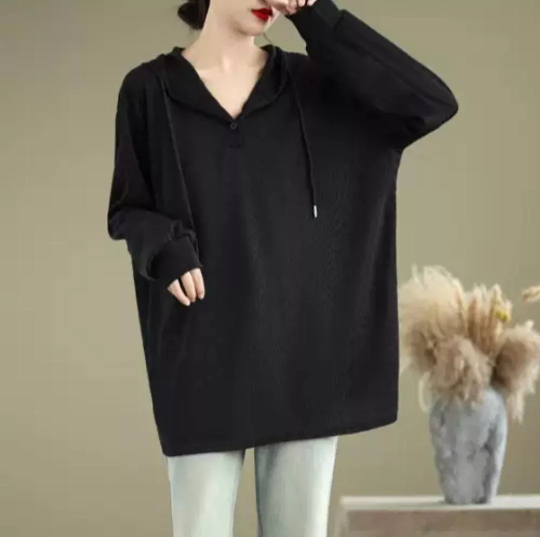 連帽舒適中長款上衣