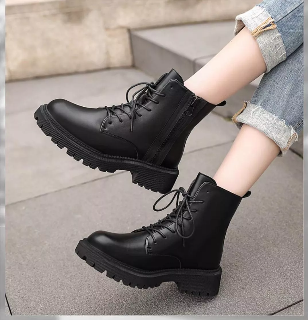 厚底4公分中筒馬丁靴