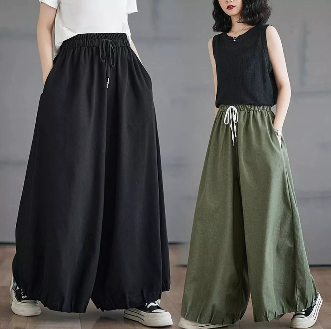 牛仔寬腿褲燈籠褲～3色