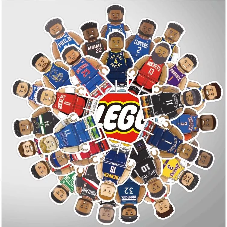 NBA X LEGO 球星潮流貼紙 30張 JAMES CURRY HARDEN DURANT DONCIC