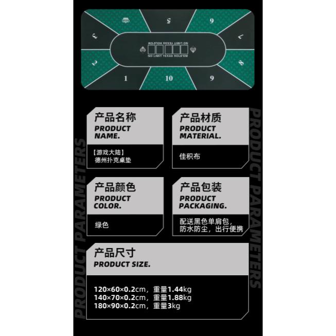 Gameland 德州撲克桌布 桌墊 部分現貨 專業 完整 專用 撲克牌 Texas hold’em 遊戲