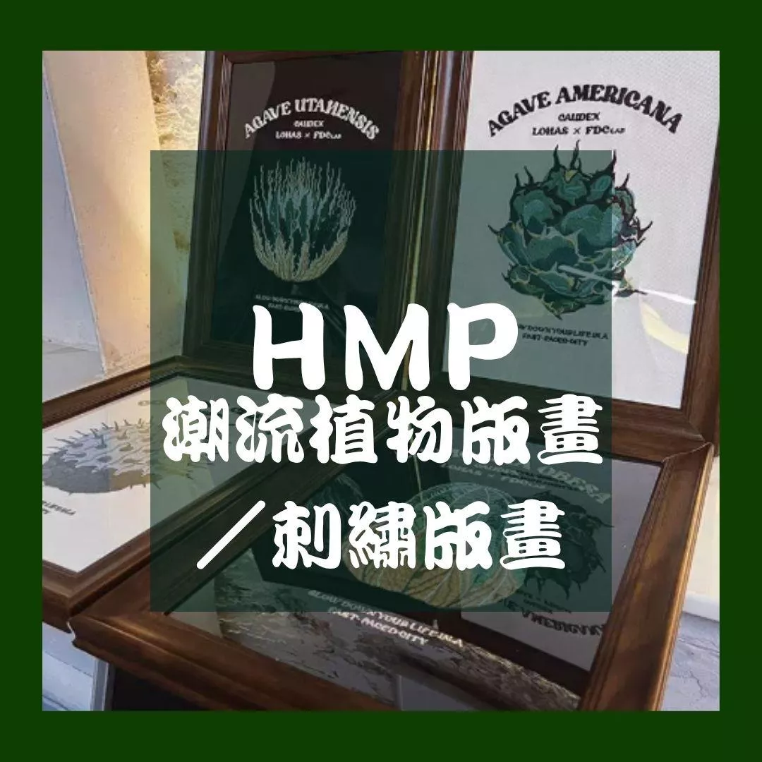 《4AM寅選》潮流植物版畫 龍舌蘭 龍蛇蘭 塊根 龜甲龍 巖龍 妖炎 側芽 多肉 掛畫 裱框 聯名 居家 裝飾