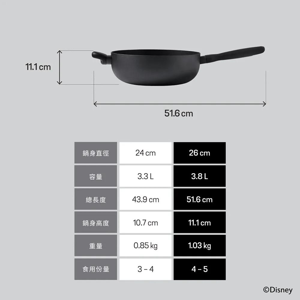 美亞 迪士尼經典黑白系列26CM 萬用鍋