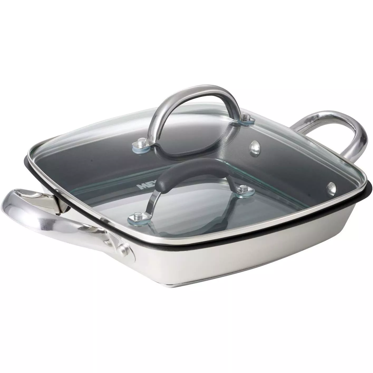 MEYER 方形牛排鍋24CM帶玻璃壓模