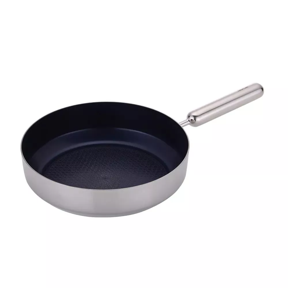 Edge系列陶瓷塗層蜂巢不鏽鋼鍋具-平底鍋28cm