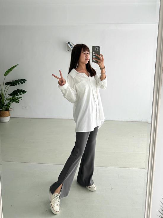 無敵顯瘦!!彈力微喇叭西裝褲