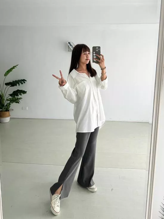 無敵顯瘦!!彈力微喇叭西裝褲